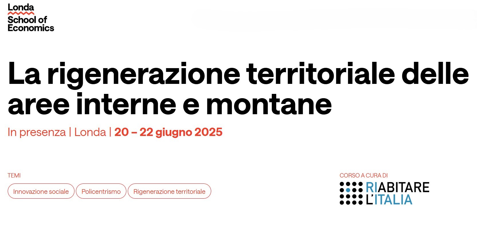 Rigenerazione territoriale delle aree interne e montane