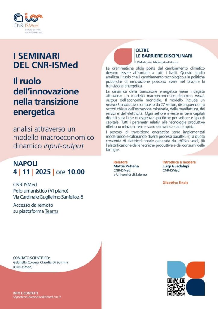Seminario Il ruolo dell'innovazione nella transizione energetica