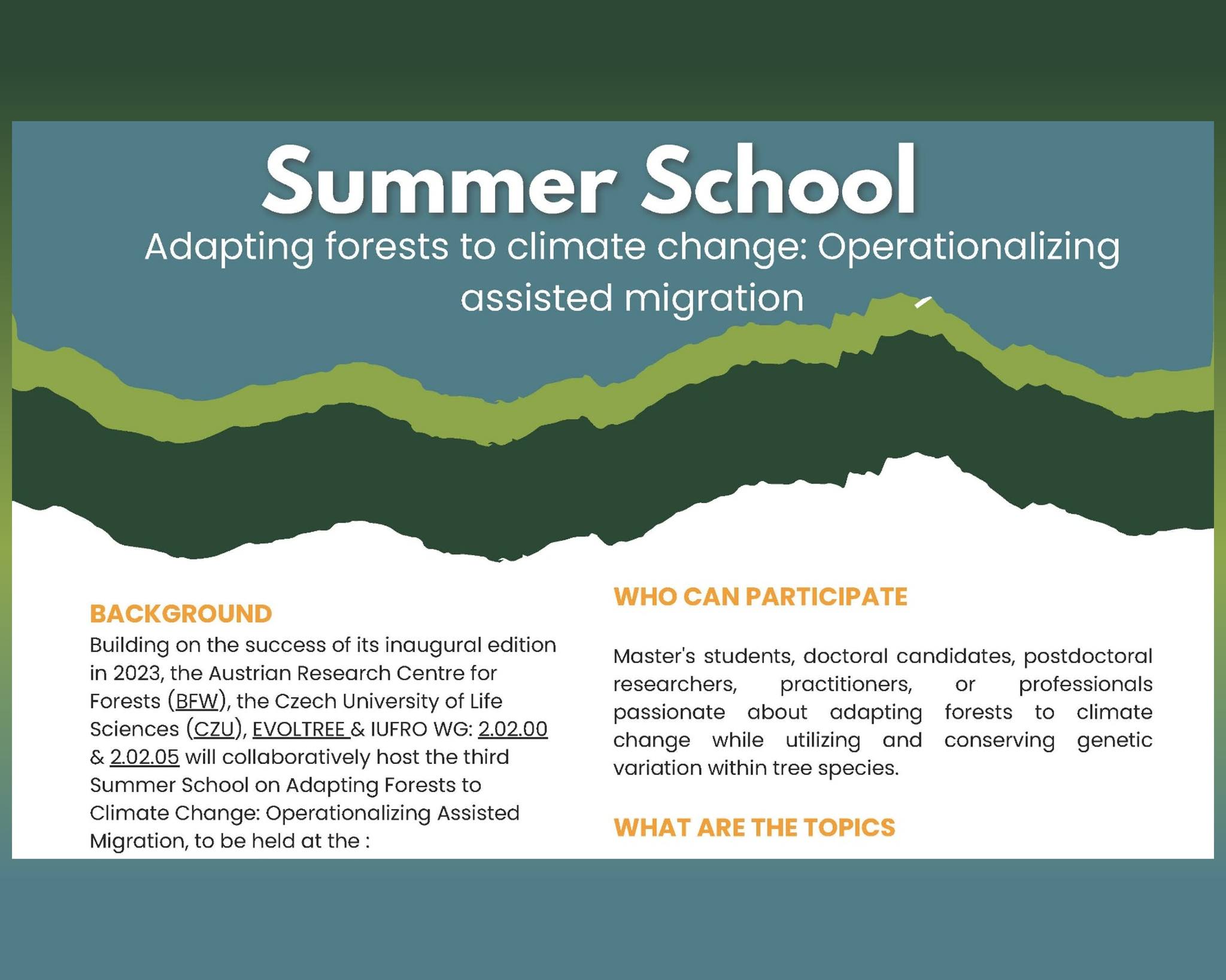 summer school adapting forests