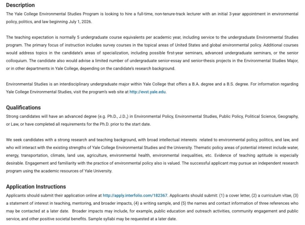 job opportunity lecturer