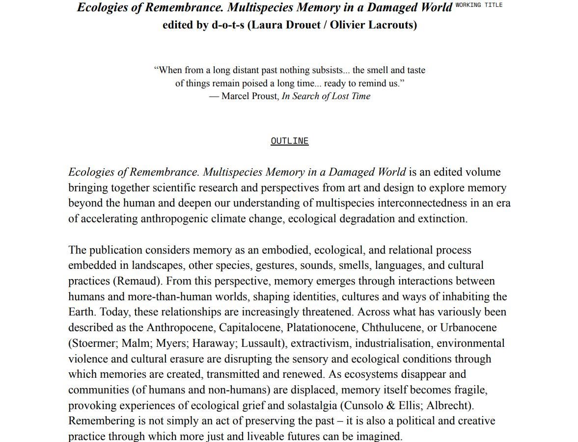 ecologies of remembrance